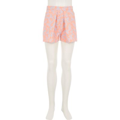 Girls orange fluro jacquard shorts